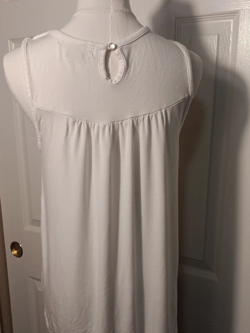 Michael Kors White Braided-Neck Sleeveless Tank